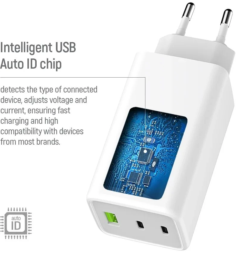 ColorWay įkroviklis: 2x USB-C, 1x USB-A / GaN / PD / PPS / 100 W / Baltas