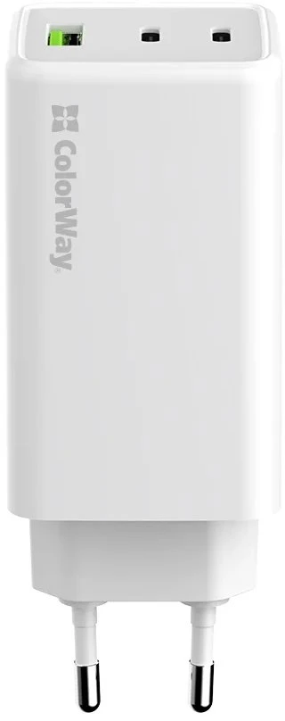 ColorWay įkroviklis: 2x USB-C, 1x USB-A / GaN / PD / PPS / 100 W / Baltas