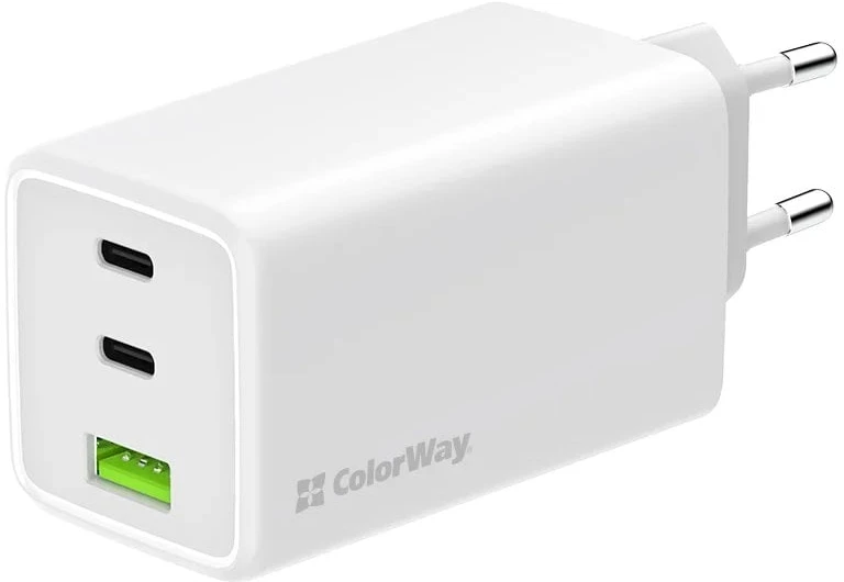 ColorWay įkroviklis: 2x USB-C, 1x USB-A / GaN / PD / PPS / 100 W / Baltas