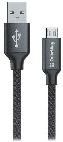 ColorWay USB - microUSB cable 1m 2.1A, juodas