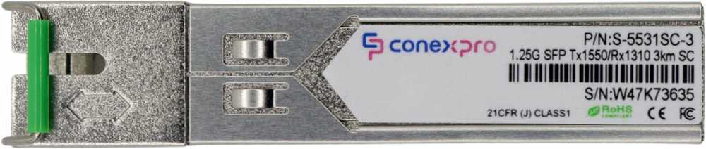 Šakotuvas Conexpro 1.25G SFP optical module, WDM/BiDi, SM, Tx1550/Rx1310nm, 3km, 1x SC, DDM