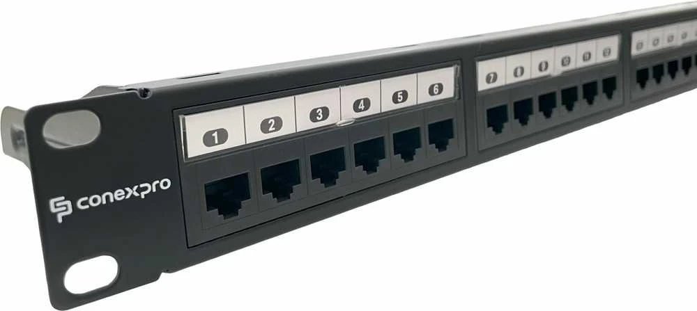 „Conexpro“ 19 colių UTP jungiamoji panelė, CAT6A, 24 prievadai, 1U