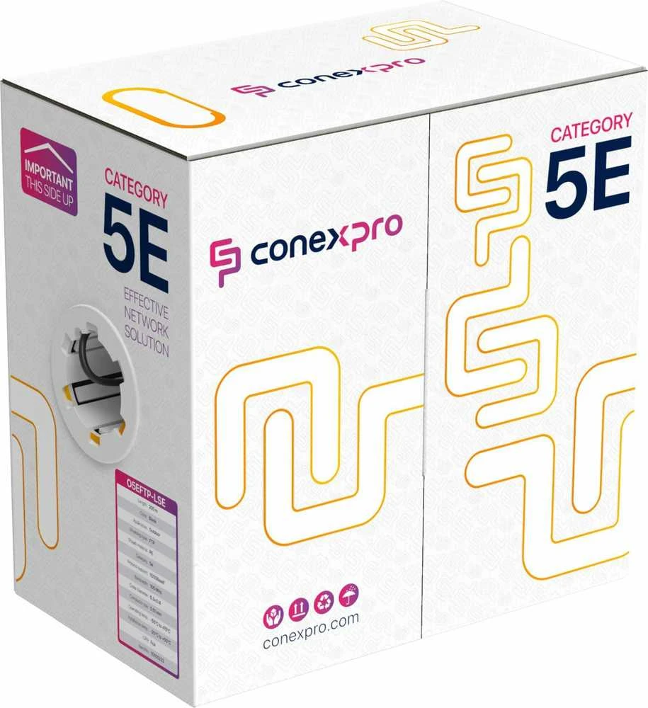Conexpro FTP cable economy outdoor, CAT5e, PE, 24 AWG, 305m, juodas