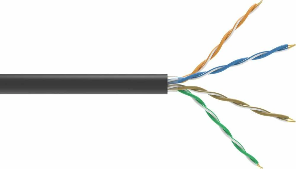 Conexpro UTP outdoor cable, CAT5e, PE, 24 AWG, 305m, juodas
