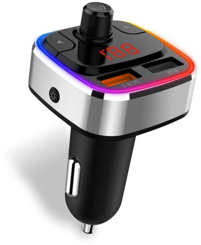 CONNECT IT CarRGB Wireless FM transmitter, 2xUSB+MicroSD, Sidabrinis