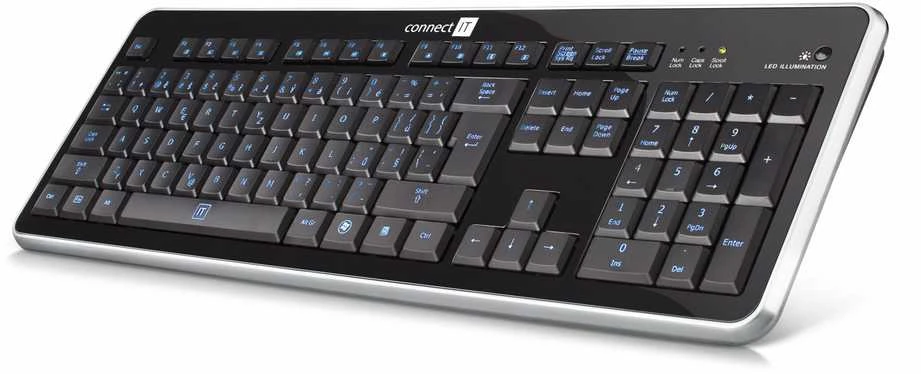 CONNECT IT Klaviatūra CI-45 su LED apšvietimu, USB