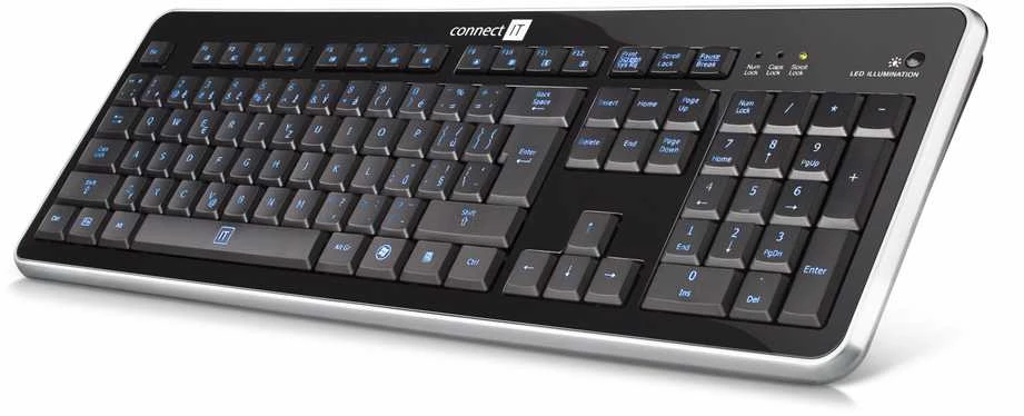 CONNECT IT klaviatūra CI-45, LED backlit, USB, CZ+SK