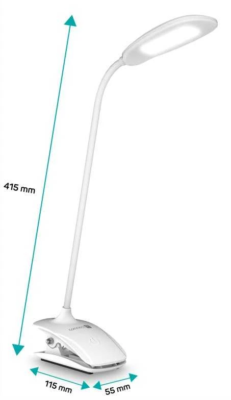 CONNECT IT CLIP LED stalinė lempa su segtuku, Baltas