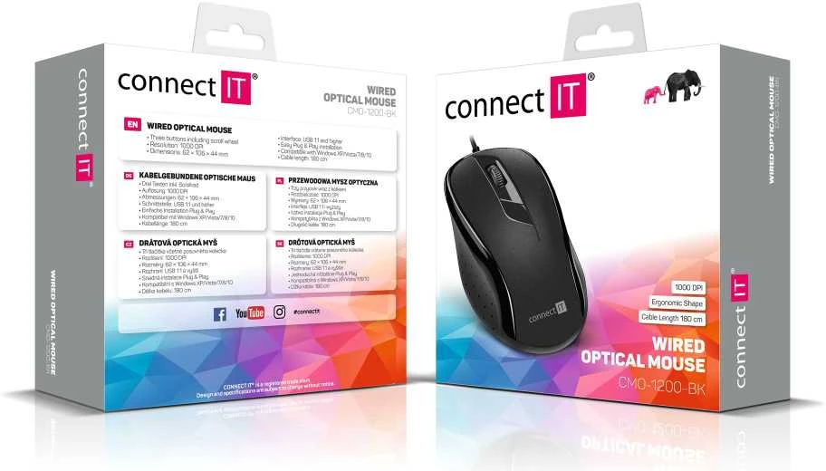Pelės Connect IT (CMO- 1200- BK)
