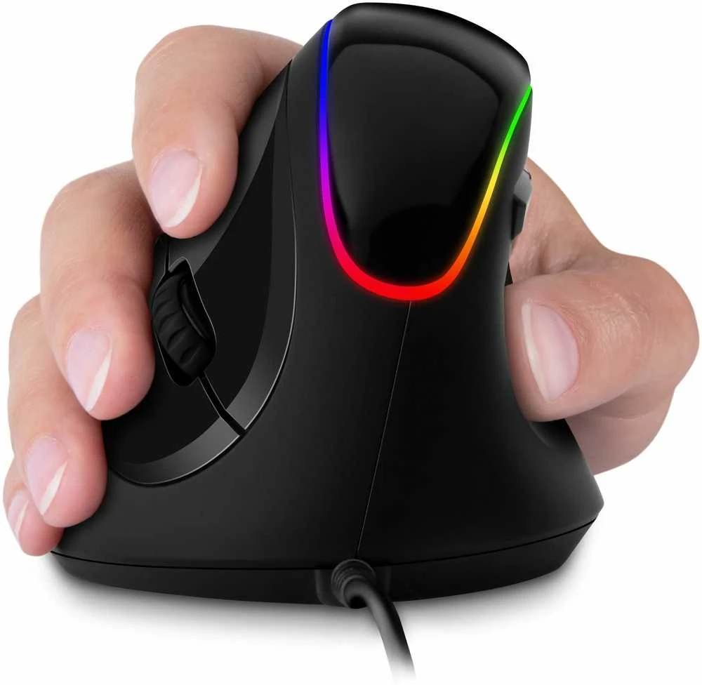 CONNECT IT GAME FOR HEALTH ergonomiška vertikali pelė, su laidu, juoda