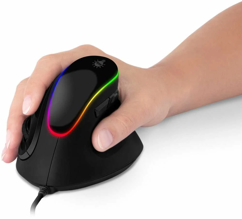 CONNECT IT GAME FOR HEALTH ergonomiška vertikali pelė, su laidu, juoda