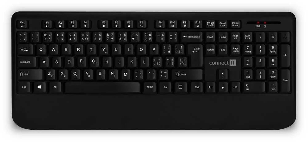 Klaviatūra Connect IT CKM-7800-CS Belaidė su pelė Juoda, maketas čekų, slovakų k.