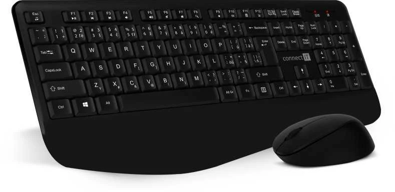 Klaviatūra ir pelė Connect IT CKM-7803-CS klaviatūra Dołączona myszka Biuro RF belaidė czeski słowacki juoda
