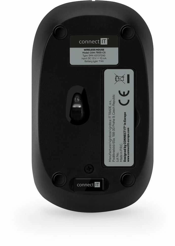 Klaviatūra Connect IT CKM-7800-CS Belaidė su pelė Juoda, maketas čekų, slovakų k.