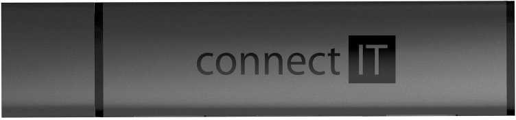 CONNECT IT Hub Compact 4v1, 2xUSB 3.0, 1xSD, 1xMicroSD, externí, juoda