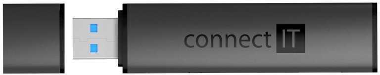 CONNECT IT Hub Compact 4v1, 2xUSB 3.0, 1xSD, 1xMicroSD, externí, juoda