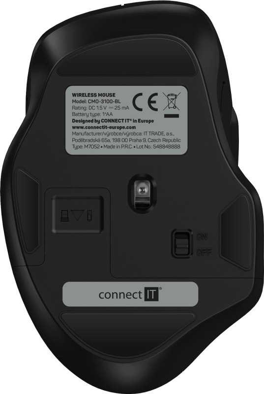 CONNECT IT dviguba belaidė „SmartSwitch“ pelė, USB-A + C, MĖLYNA