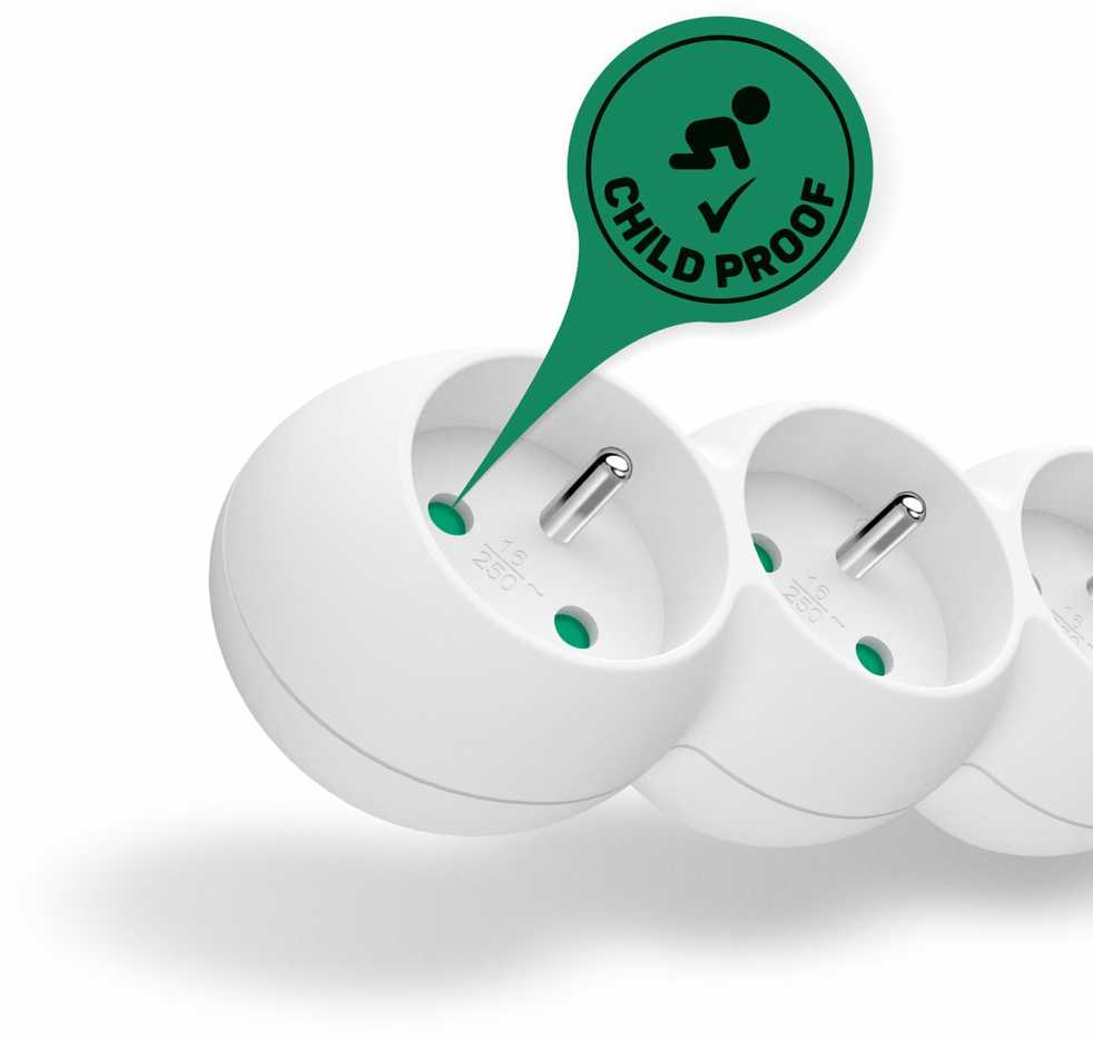 CONNECT IT ilgintuvas 230V 3 lizdai 1,5 m su jungikliu baltas