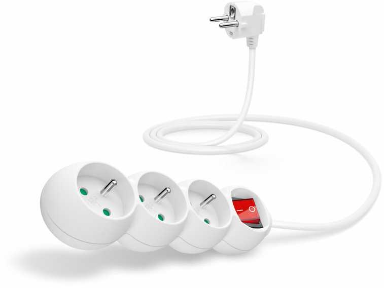 CONNECT IT ilgintuvas 230V 3 lizdai 1,5 m su jungikliu baltas