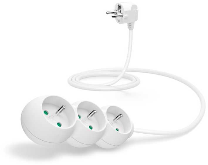 Connect IT CONNECT IT ilgintuvas 230V, 3 lizdai, 1,5 m, be jungiklio (baltas)