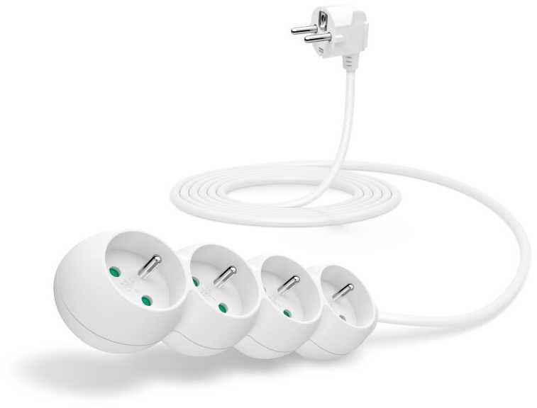 Connect It Prijunkite IT ilgintuvą 230 V, 4 lizdai, 3m, be jungiklio (baltas)