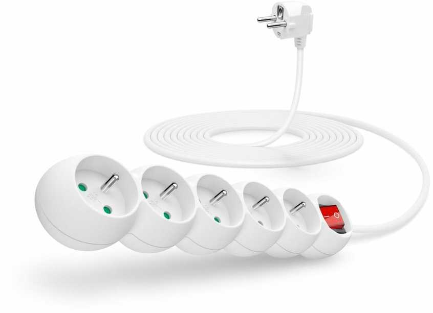 Connect It Prijunkite IT ilgintuvą 230 V, 5 lizdai, 5m, su jungikliu (baltas)