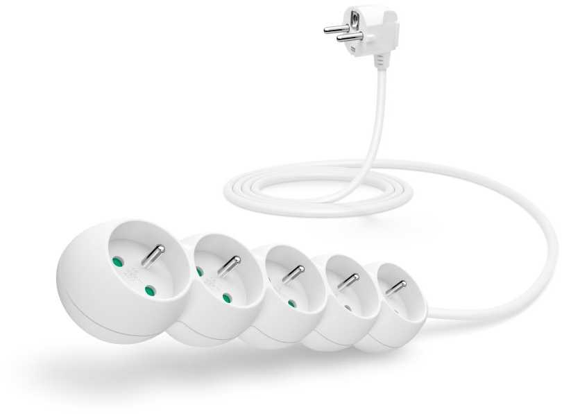 Connect IT CONNECT IT ilgintuvas 230V, 5 lizdai, 2 m, be jungiklio (baltas)