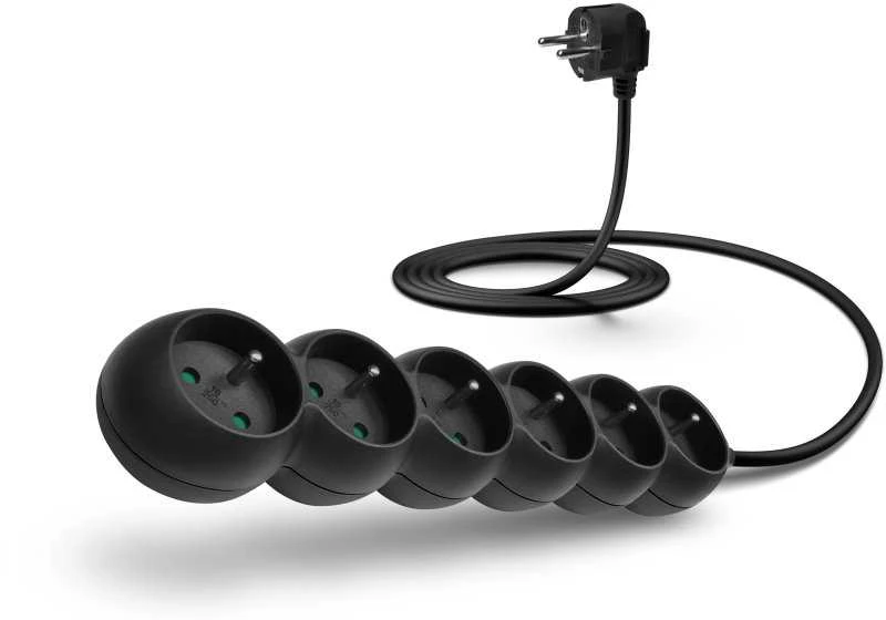 Connect It Prijunkite IT ilgintuvą 230 V, 6 lizdai, 2m, be jungiklio (juodas)
