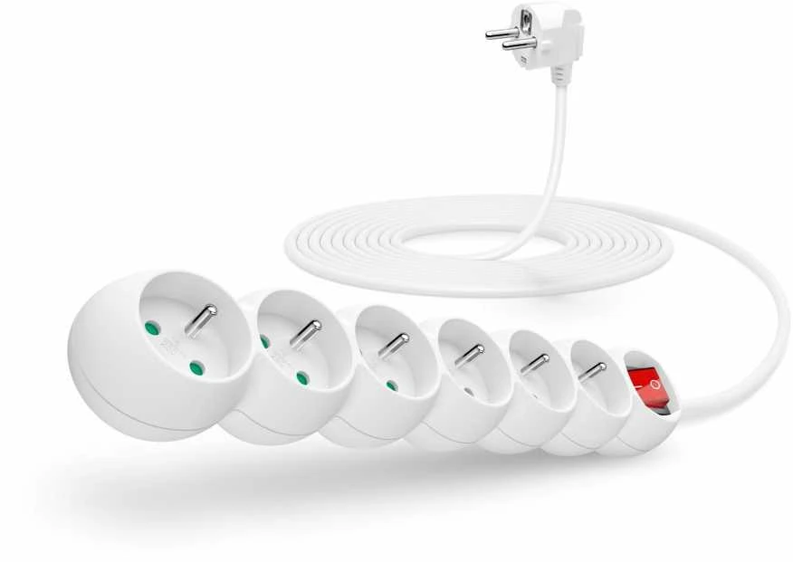 Connect It Prijunkite IT ilgintuvą 230 V, 6 lizdai, 5m, su jungikliu (baltas)