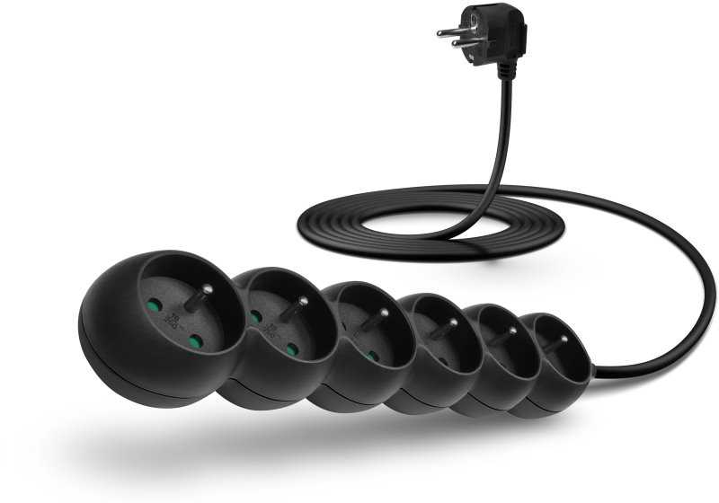 Connect It Prijunkite IT ilgintuvą 230 V, 6 lizdai, 3m, be jungiklio (juodas)