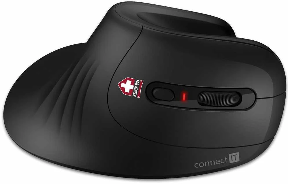 Pelė Connect IT CONNECT IT FOR HEALTH ergonomiczna pionowa belaidė pelė juoda
