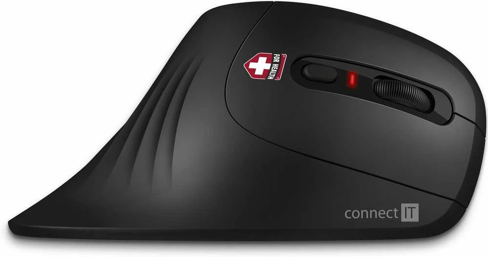 Pelė Connect IT CONNECT IT FOR HEALTH ergonomiczna pionowa belaidė pelė juoda