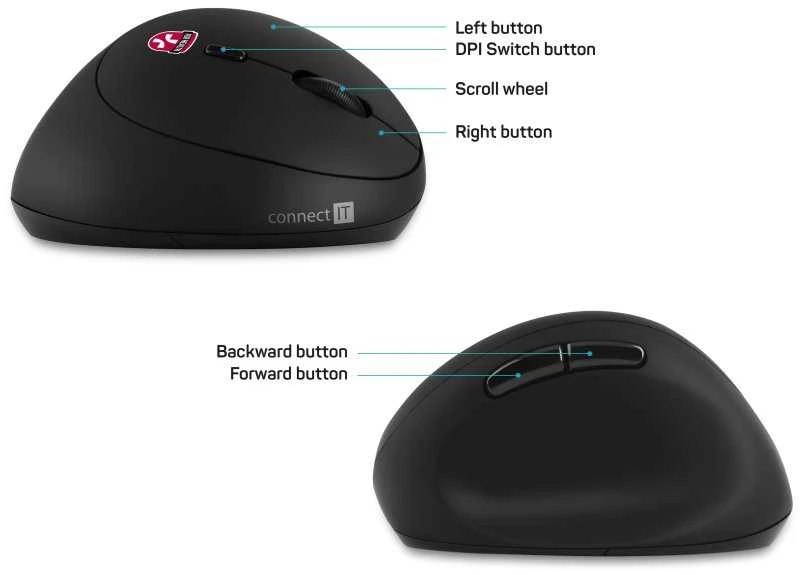 Pelė Connect IT FOR HEALTH Moterys (CMO-2600-BK)