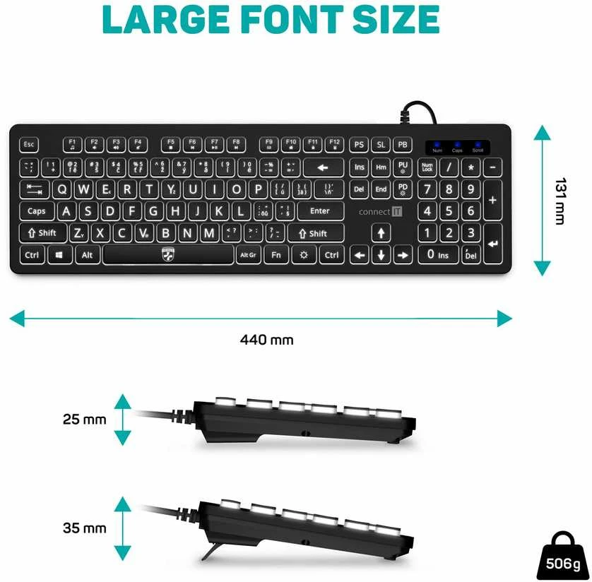 Klaviatūra Connect IT CKB-7100-CS