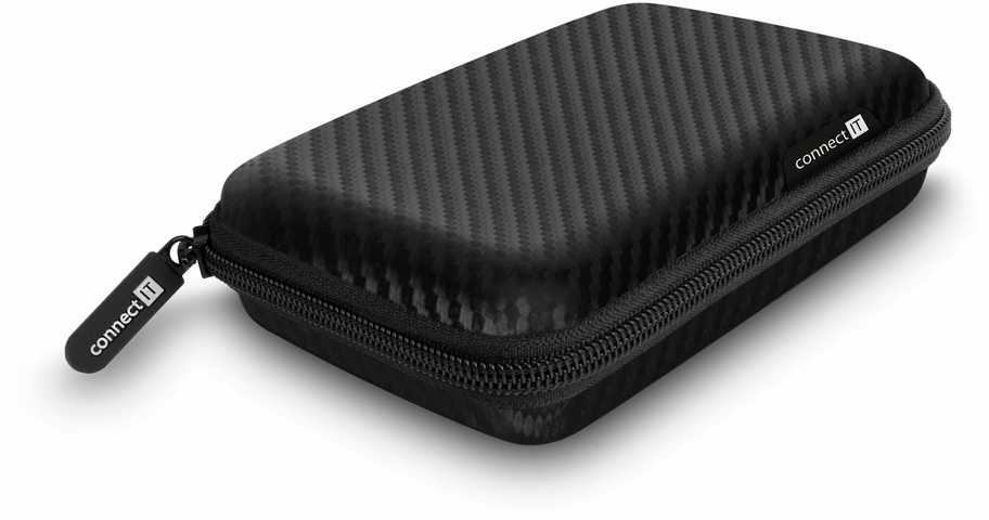CONNECT IT HardShellProtect kieto korpuso apsauginis dėklas skirtas 2,5" HDD, anglies