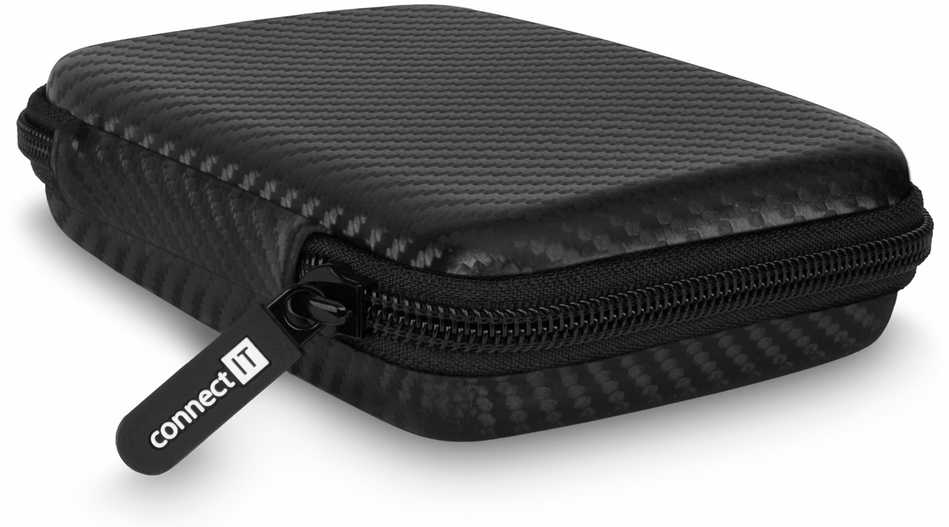 CONNECT IT HardShellProtect kieto korpuso apsauginis dėklas skirtas 2,5" HDD, anglies