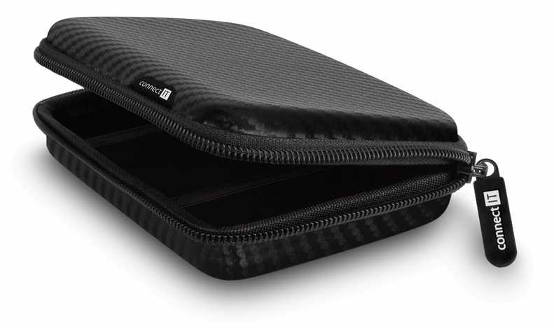CONNECT IT HardShellProtect kieto korpuso apsauginis dėklas skirtas 2,5" HDD, anglies