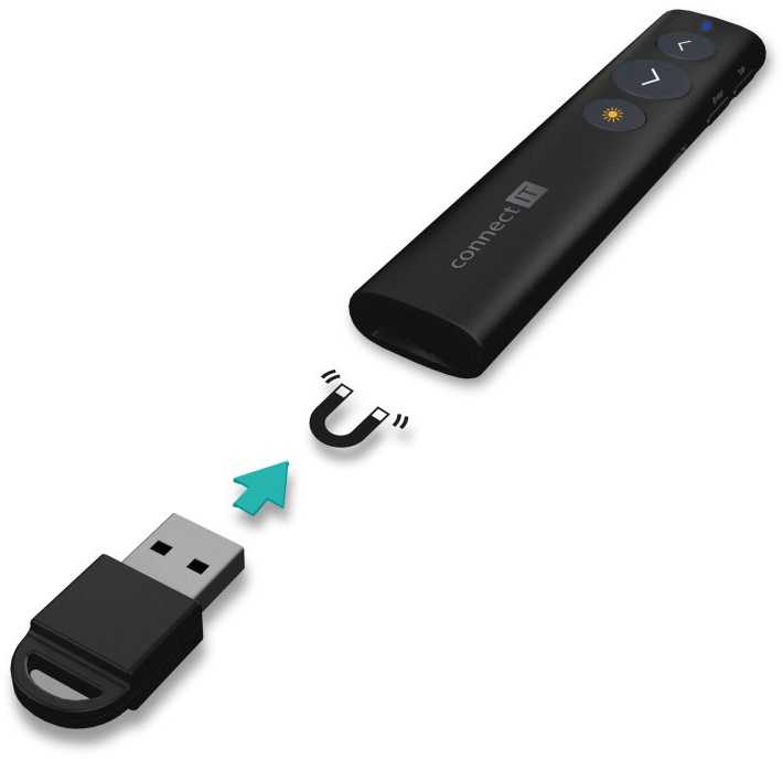 CONNECT IT LaserPoint lazerinis žymeklis įkraunamas Juodas
