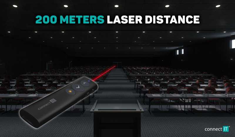 CONNECT IT LaserPoint lazerinis žymeklis įkraunamas Juodas