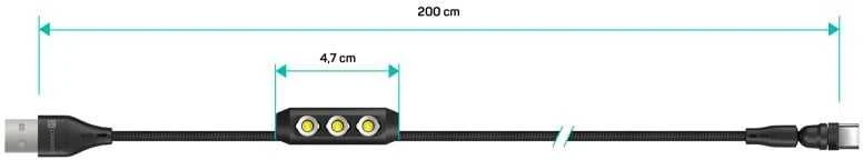 CONNECT IT Magnetic PowerLink 3in1 laidas (USB-C/Lightning/MicroUSB), 2m
