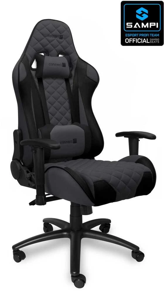 Connect IT Monaco Pro gaming chair pilkas and juodas