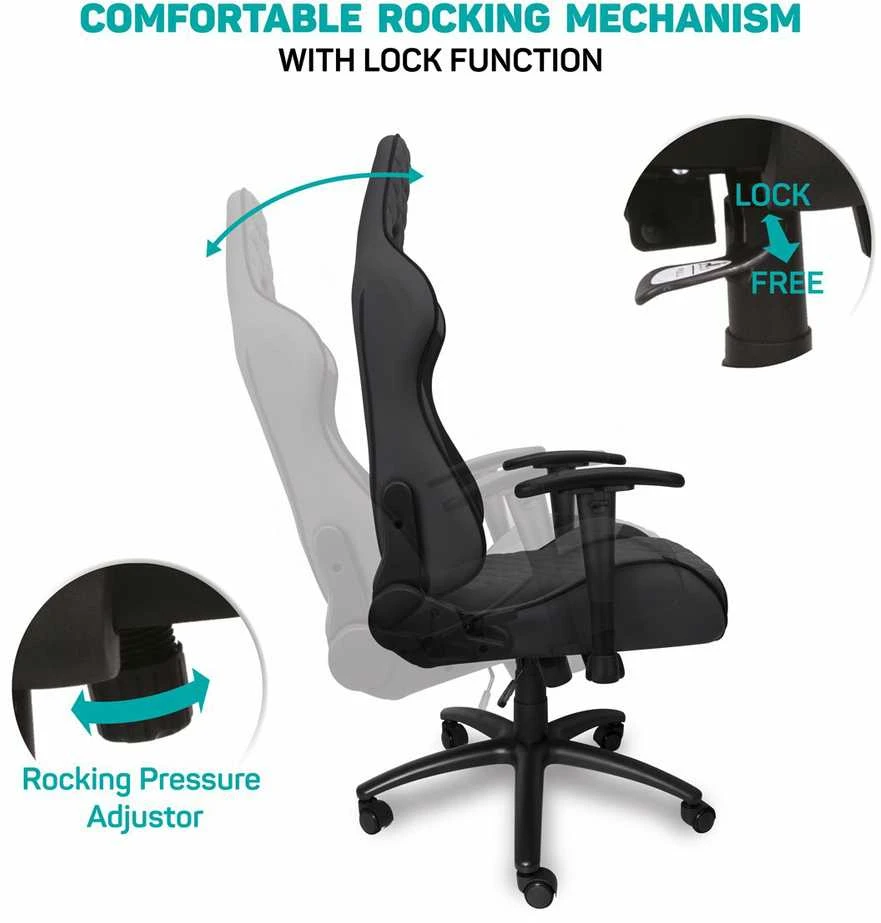 Connect IT Monaco Pro gaming chair pilkas and juodas
