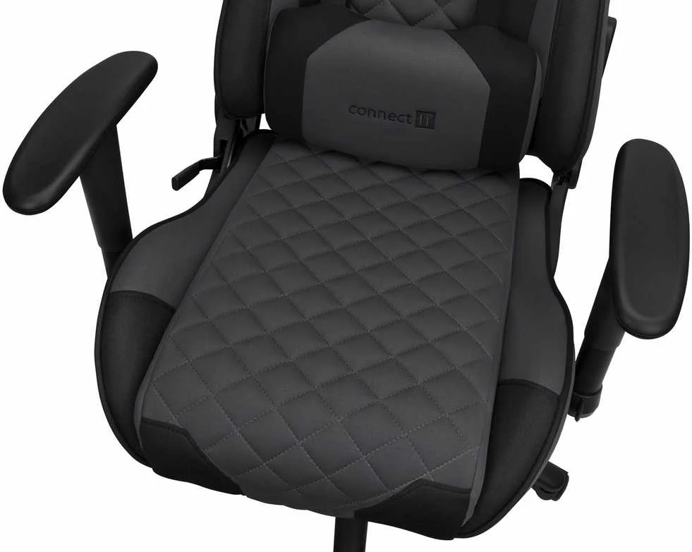 Connect IT Monaco Pro gaming chair pilkas and juodas