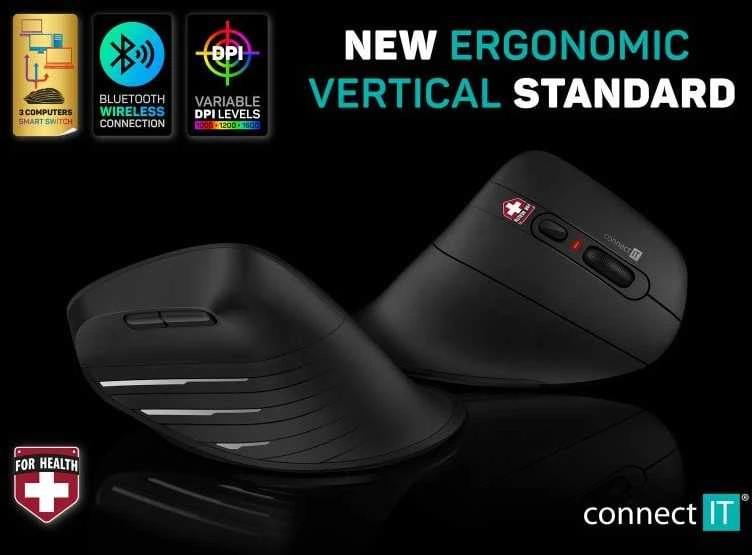 Pelė Connect IT Verti TriMode Juodas (CMO-2880-BK)