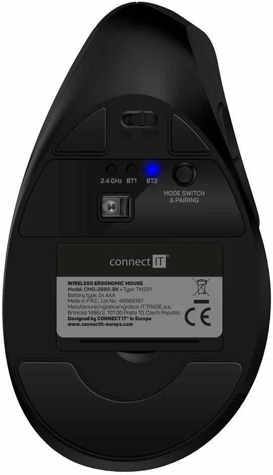 Pelė Connect IT Verti TriMode Juodas (CMO-2880-BK)