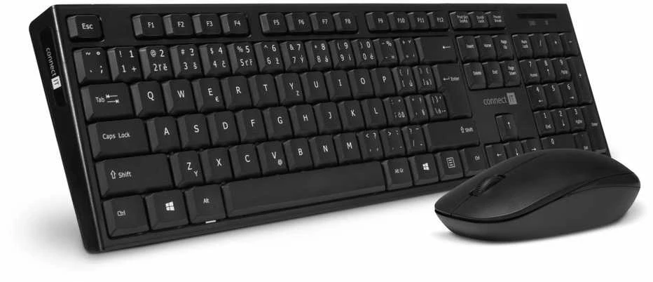 Klaviatūra ir pelė Connect IT CKM-7500-CS belaidė juoda układ CZ SK
