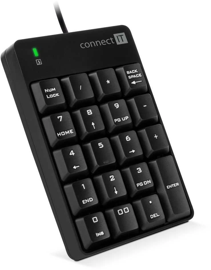 Klaviatūra Connect IT NumCALC CKB-0060-BK su laidu USB Juodas