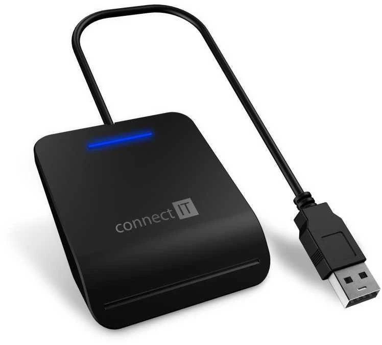CONNECT IT USB eID ir lustinių kortelių skaitytuvas, juodas