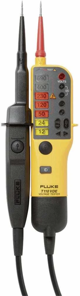 Conrad Fluke Networks Fluke dvipolis įtampos ir tęstinumo tikrintuvas, 12–690 V kintamoji srovė, IP64 Fluke T110 / VDE (4093088)