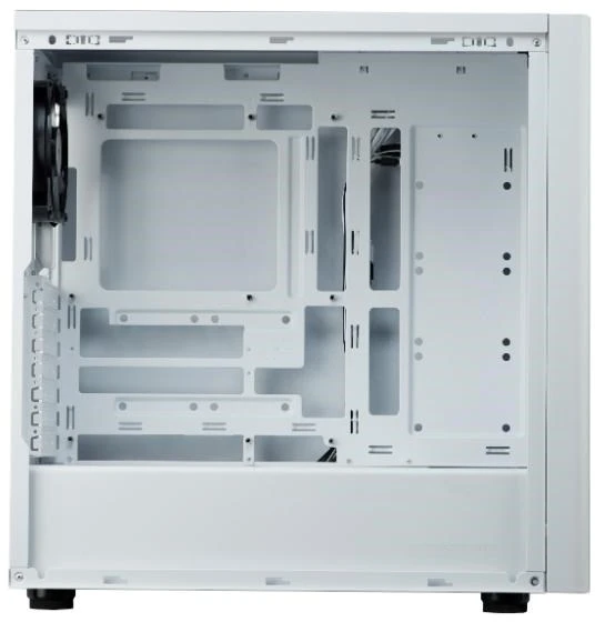 „Cooler Master Elite 502 Baltas Lite“ korpusas, permatomas šoninis skydelis, ATX, 1x 120 mm ventiliatorius, baltas